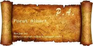 Porst Albert névjegykártya